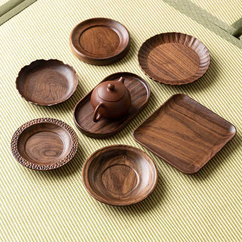 昌朴居胡桃木壶承中式实木干泡茶承家用盖碗茶壶托盘功夫茶具养壶