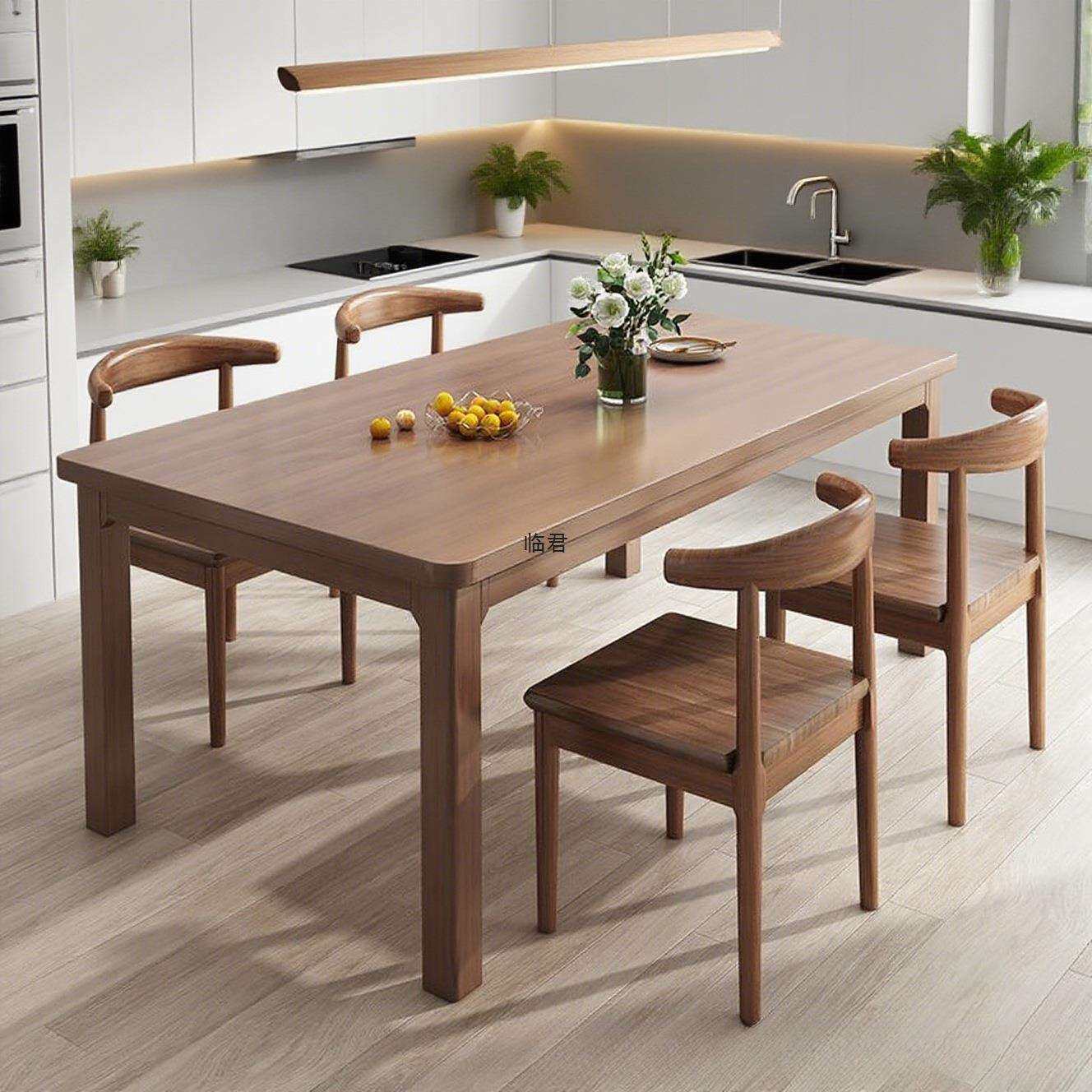 全实木餐桌家用餐桌椅组合小户型现代吃饭桌快餐厅长方形餐桌子