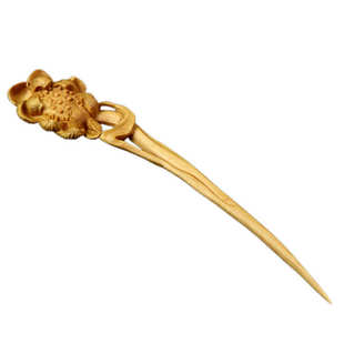 黄杨木雕刻手工艺品复古头饰中国风原木盘古代原木发簪子发钗饰品