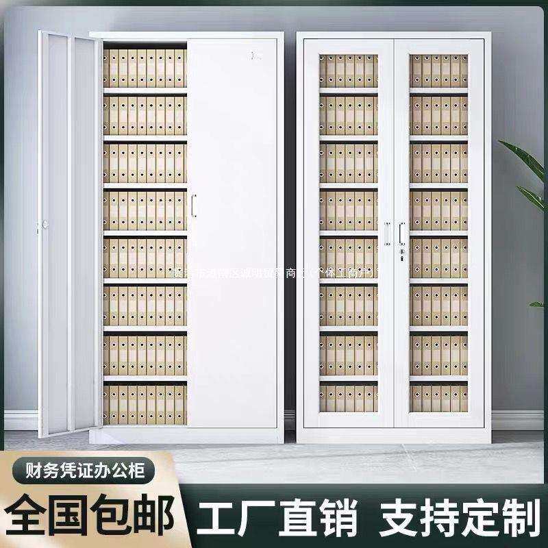 财务凭证柜铁皮书柜带锁文件柜档案资料柜储物收纳落地柜多层柜子