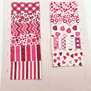 情人节闪布爱心条纹圆点豹纹格子波浪纹XO印花格丽特皮革绒底B202