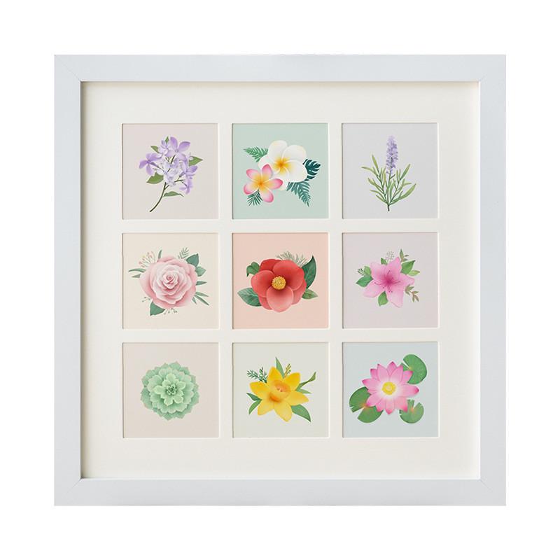 棒展示*油画台定制作品diy10cm10手工绘画相框九宫格正方形摆画框