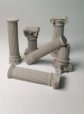 建筑遗址欧洲罗马柱水泥混凝土鱼缸景观创意装饰水泥风景桌面装饰