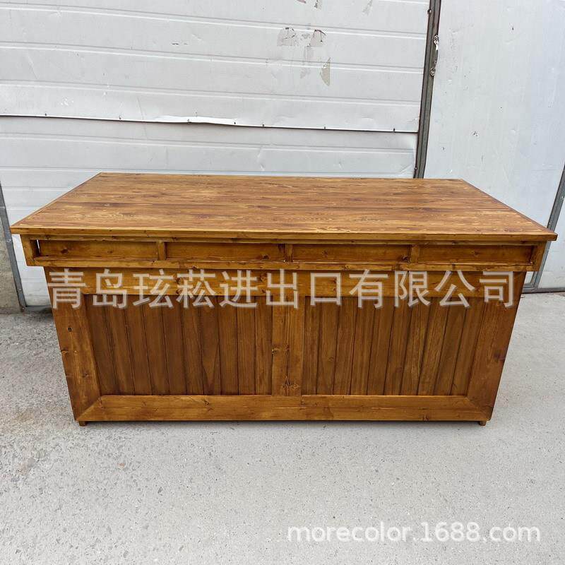 出口实木餐柜桌台木制折叠餐边柜自助柜子自助桌台移动储物柜家具