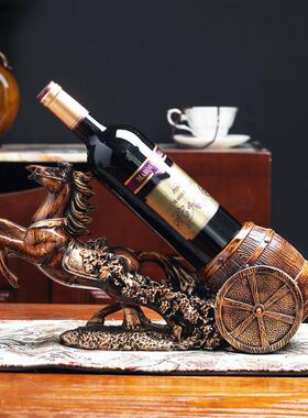 欧式创意马车红酒架高摆件酒柜装饰覆古酒架样板房软装