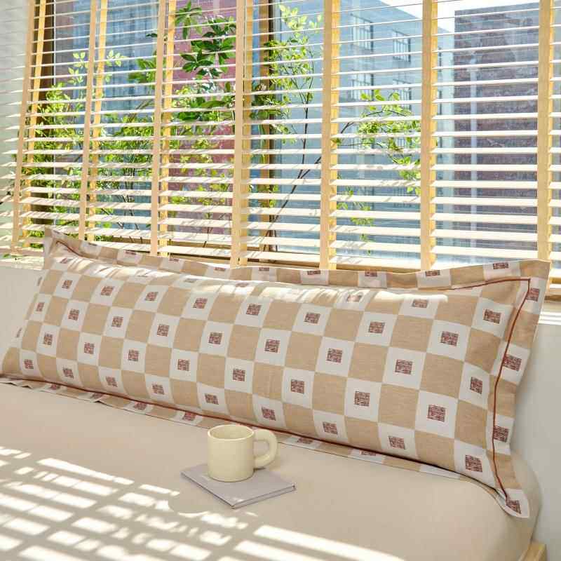 #新款家用印花棉斜纹磨毛棉长枕套情侣长枕套双人枕套1.2m1.8m1.5