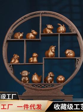 铜欣祥 紫铜Q版十二生肖摆件桌面客厅办公室生肖瑞兽工艺品礼品