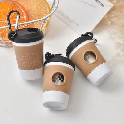 Coffee Cup Style Dog Poop Bag Holder Creative Design Portabl