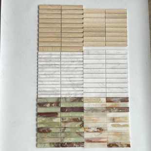 南城北爱凹凸面长条石材马赛克筷子瓷砖酒吧台餐厅背景墙洞石包柱