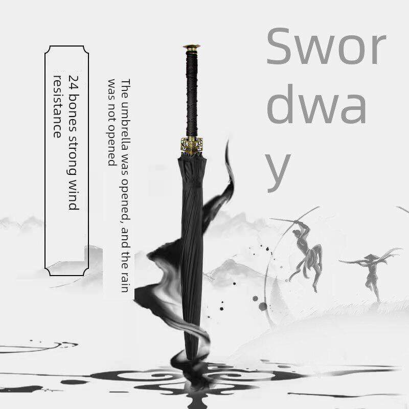 晴雨伞古汉剑伞男士帅气长柄大号武士伞刀中国风动漫个性创意防晒