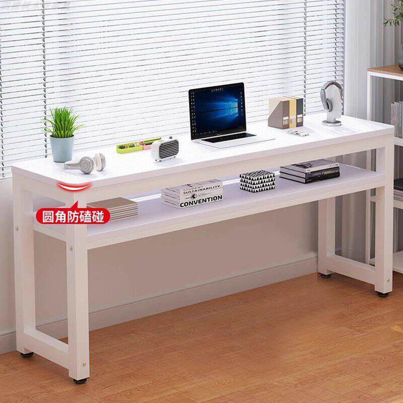 80CM高电脑桌双层长条桌学生写字桌双人家用办公桌长方形大白桌子