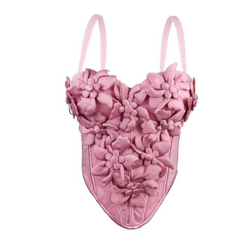 Three dimensional floral camisole top, windfish bone chest