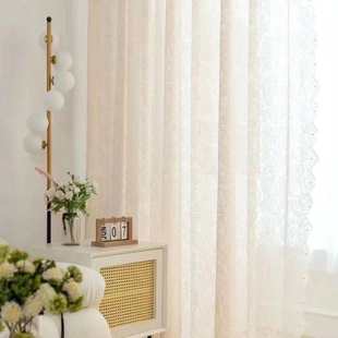 阳台公主魔术窗纱帘打孔窗帘遮光窗纱奢免飘北欧隔断蕾丝客厅贴轻