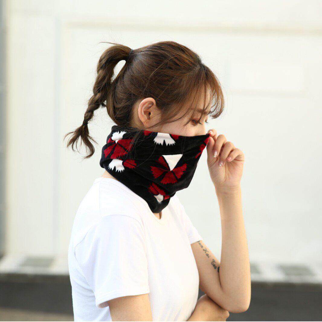 新款直销扭帽女韩版潮秋冬防风骑行头巾帽时尚套头帽两用围脖保暖