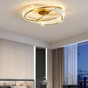 轻奢吸顶灯卧室书房间灯设计师款 餐厅小客厅灯圆形主卧LED水晶灯