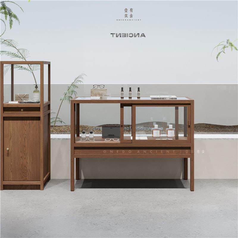 珠宝饰品玻璃展柜玉器收藏品展示陈列柜现代木质摆件精品置物柜台