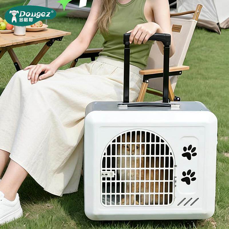 户外旅行宠物透气猫笼航空箱可折叠带轮拉杆箱便携手拉箱新品