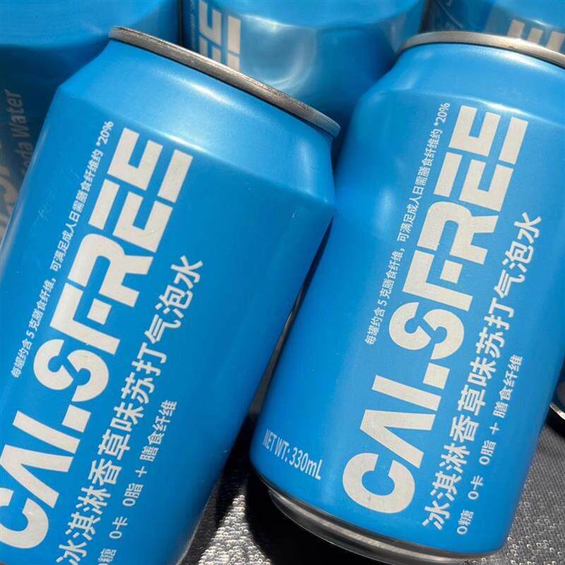 新无卡工坊冰淇淋香草味0卡零脂苏打气泡水330mL*6罐无糖饮料