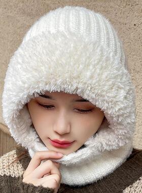 适合妈妈戴的帽子老年人女款帽子冬季新款兔毛针织帽女加绒保暖护