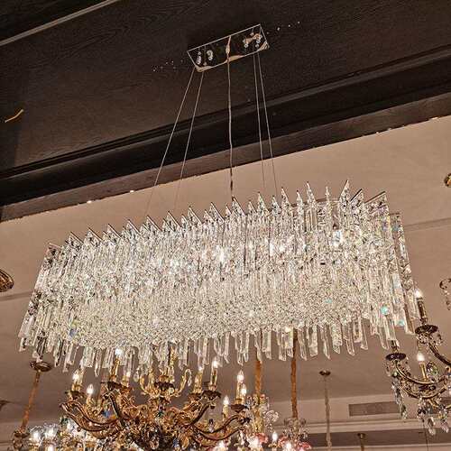 水灯轻奢餐厅吊创灯XY241长条华档K家奢用餐桌吧台灯晶具前台意设
