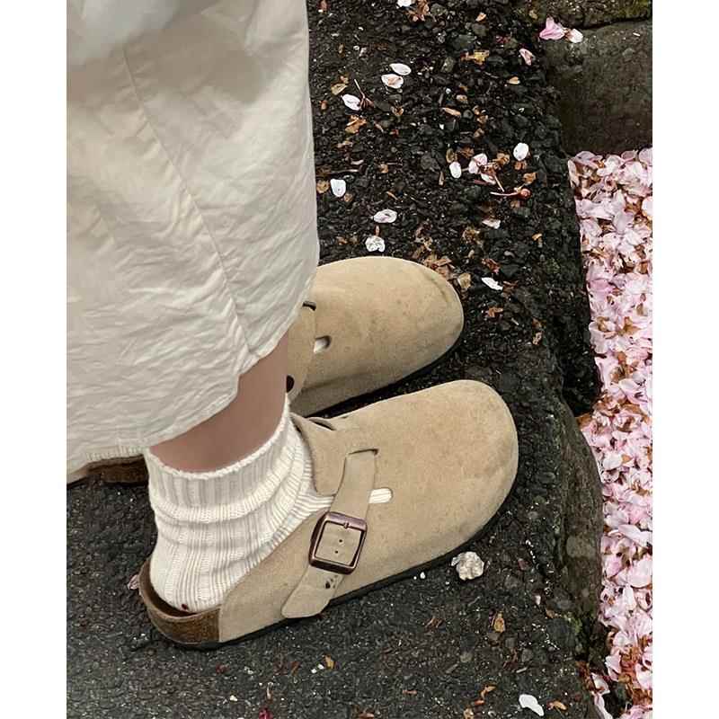 勃肯鞋女2025新款厚底增高年秋季一脚蹬懒人包头拖鞋软木博0918h
