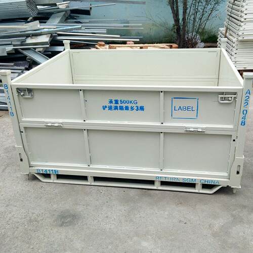 汽配料箱销售上海物流箱厂家供应1411B金属箱可折叠可堆垛