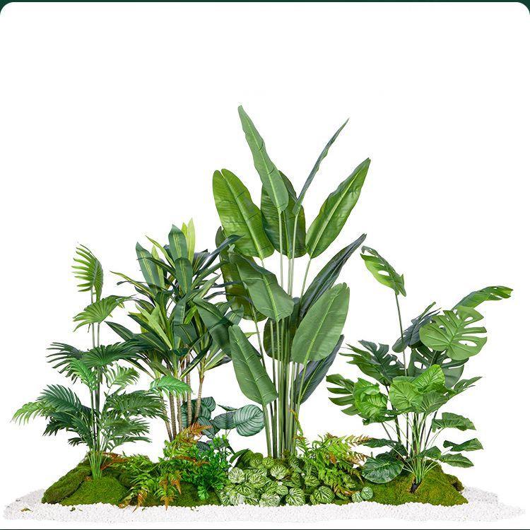 仿真绿景植梯造组合楼下商橱窗LLH场热带假植物景观假树室内盆栽