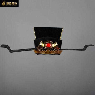 改良版包公戏曲帽子 包青天宋朝乌纱帽 舞台演出丞相帽 民族服装