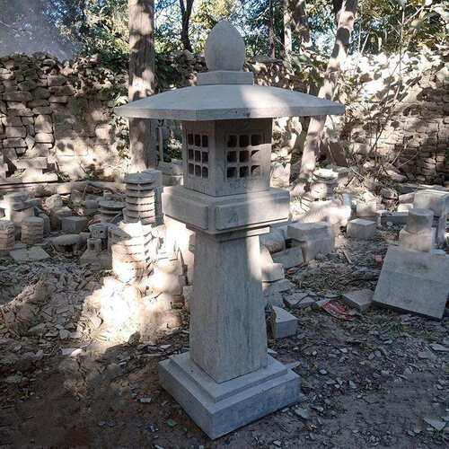 石灯笼日式庭院灯仿古太阳能石灯石头灯户外花园草坪禅意装饰摆件