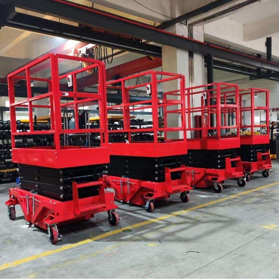 普尔夫迷你全自行升降平台小型电动液压升降机移动剪叉高空作业