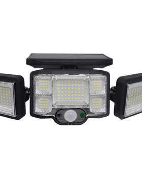 庭院   厂家直销壁灯灯122led192cob防水感应太阳能三 头灯太阳能