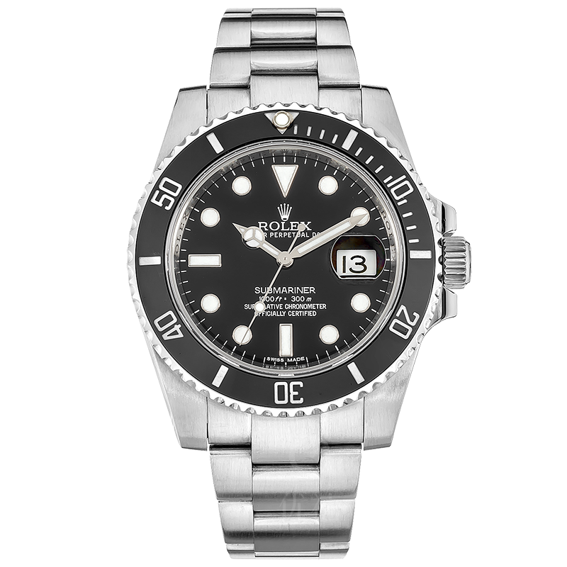 盒证[9.8新]劳力士潜航者系列钢自动机械手表男116610LN黑水鬼