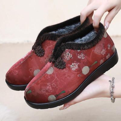 正品老北京布女鞋鞋加绒棉棉防滑软底中老年妈妈奶奶老太太休保闲