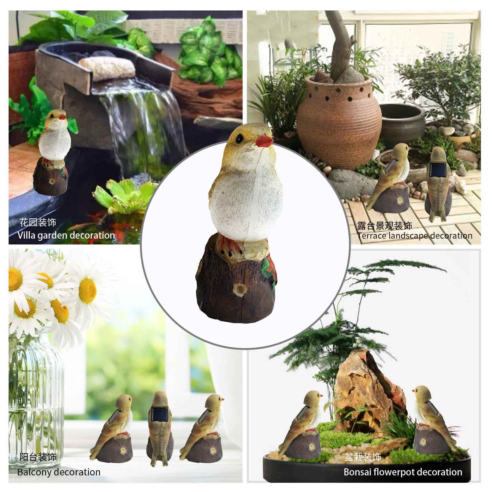 户外太阳能罗鸟灯小PAR046坪鸟草树脂工艺品阳宾台小夜灯礼品花园