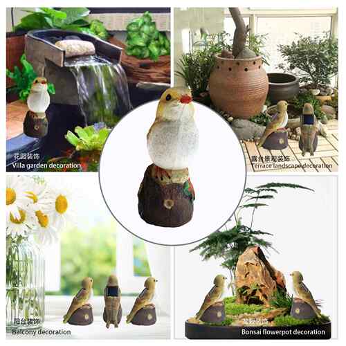 户外太阳能罗鸟灯小PAR046坪鸟草树脂工艺品阳宾台小夜灯礼品花园