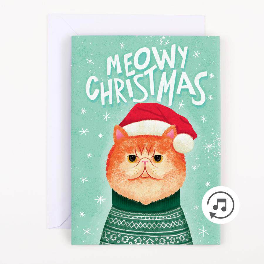 圣诞节跨境爆品Endless Meowy Christmas card 圣诞音乐贺卡