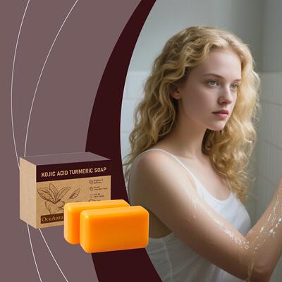 OCEAURA Turmeric Soap cleanses pores, softens and locks in m