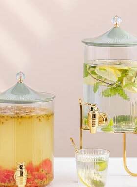 玻璃罐带龙头啤酒桶家用水杯果汁壶可乐桶饮料桶竹盖壶冷泡冷萃