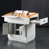 多媒多媒体讲体讲台面教室教师钢桌侧讲面讲带抽屉木面演台多种功