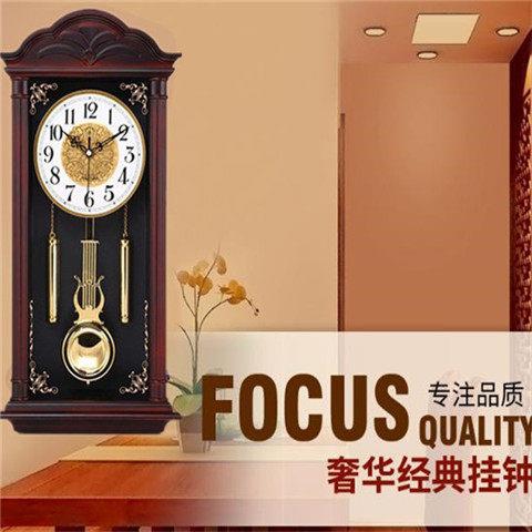 波式挂CZY钟客厅彷实木电石英中钟欧式创意复钟古静摆钟摇摆表