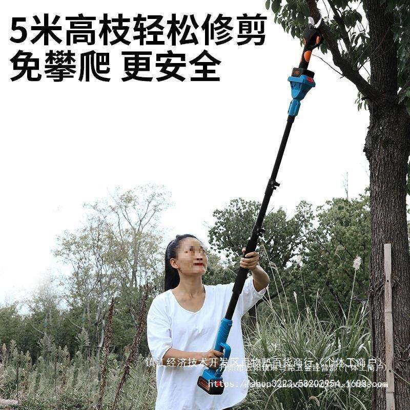 德杆国虎臣修加长大功率园林工具高枝电剪APP动伸缩枝杆全自动