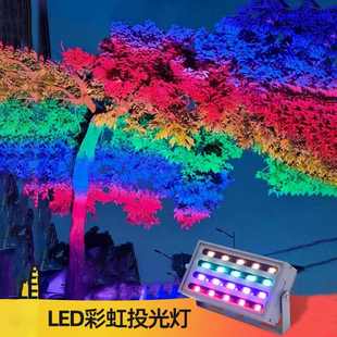 led七彩投光灯园林亮化照射灯户外溶洞彩虹投射灯公园景观照树灯