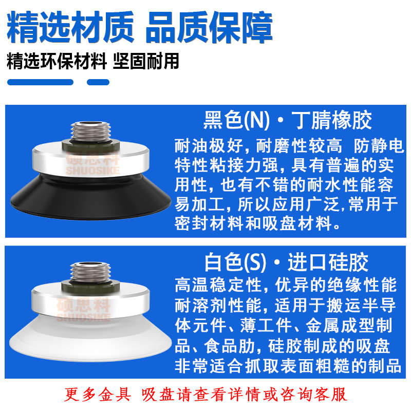 SMC重载型真空吸盘金具ZP3E-T32UMS-A10/AL14/B8/B10不缓冲顶进气