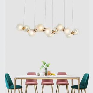 意大利设计师北欧长条泡泡玻璃吧台灯艺术魔方咖啡厅餐厅吊灯