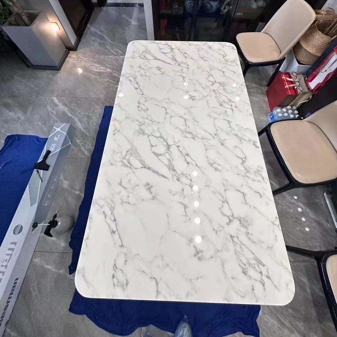岩板桌布大理石防水防烫透明厚餐桌垫软玻璃pvc胶垫桌面保护膜隔