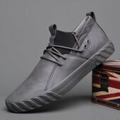 休男5鞋 板鞋 黑防水皮色鞋 韩版 商务 春秋潮鞋 高档闪步春天20闲2新款