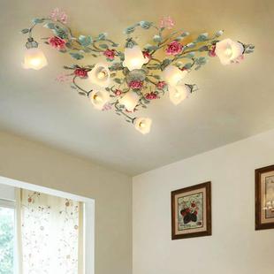 境客美式 灯具灯饰花草灯卧607室浪漫玫跨瑰 乡村吸灯厅灯田园风格