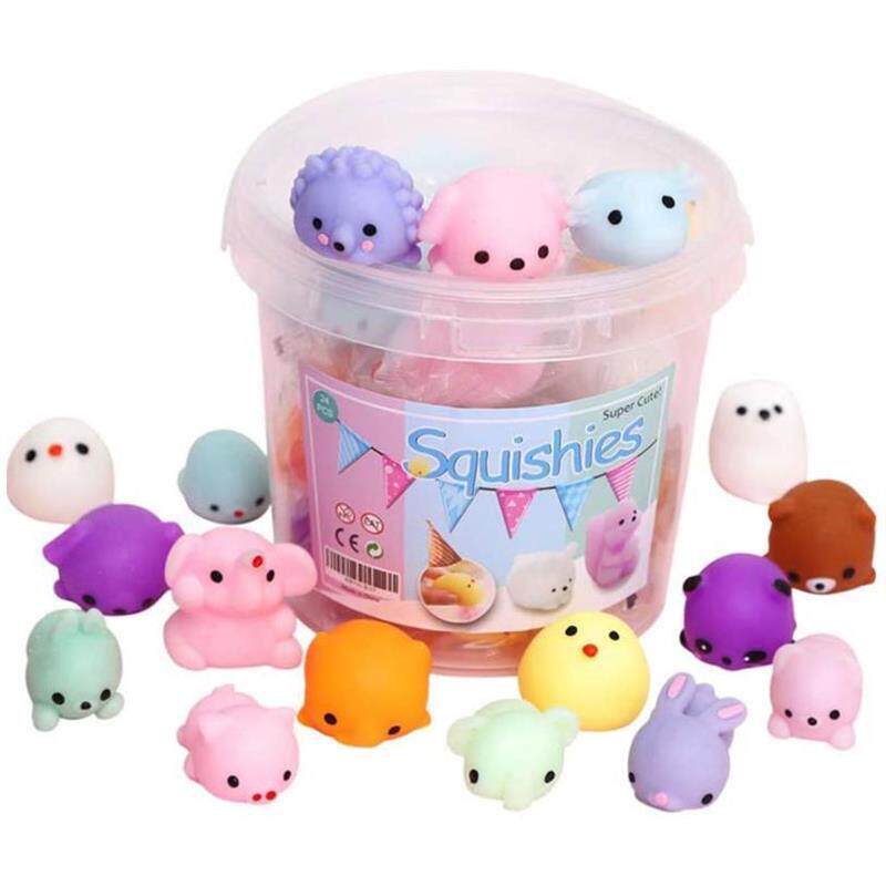 24pcs Squishy Toy Cute Animal Antistress Ball Mochi Toy - 实物图