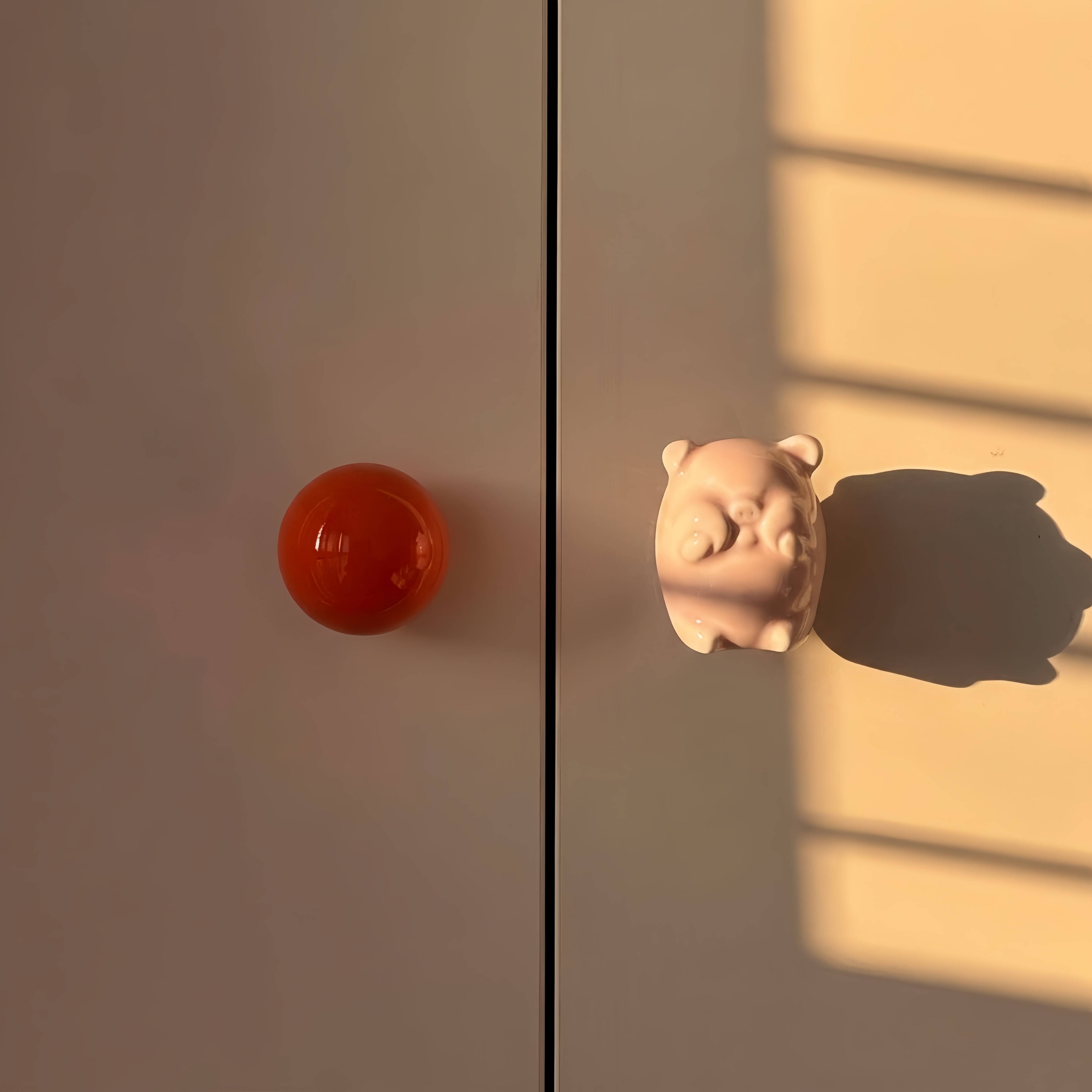 可爱小猪拉手柜门抽屉拉手柜门把手橱柜拉手创意造型趣味小拉手