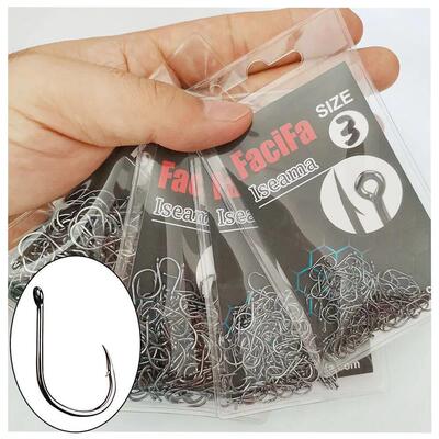 100 Pcs Iseama Carp Fishing Hook Offset Circle Hook Single F
